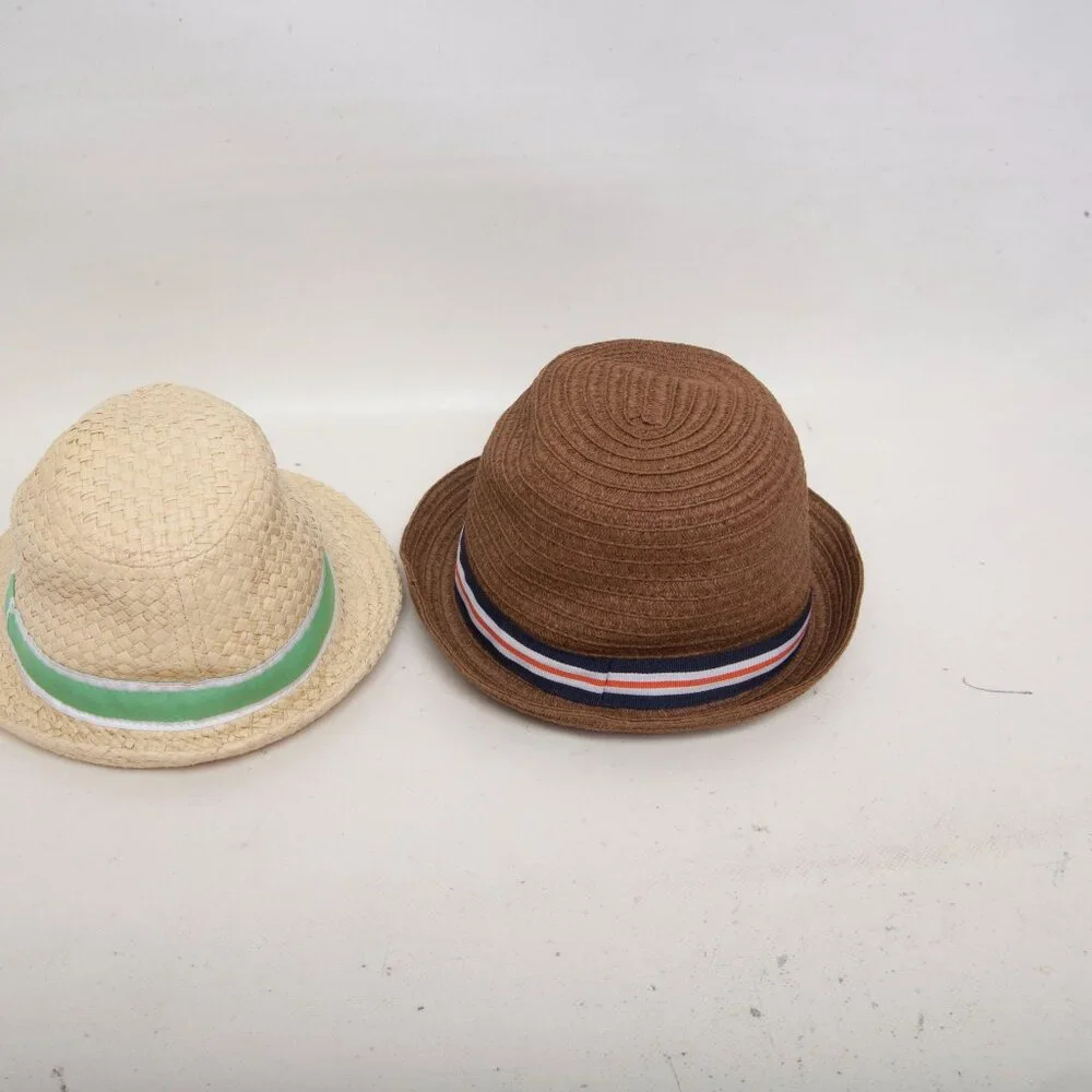 Baby Boy Straw Fedora Hats Lot – Gymboree XS/S & Janie and Jack 6–12M - Picture 4 of 7